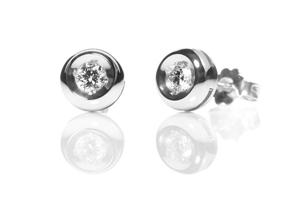 Orecchini Promesse Donna in Oro bianco Diamante 0.16 Ct OPPO016 - OPPO016